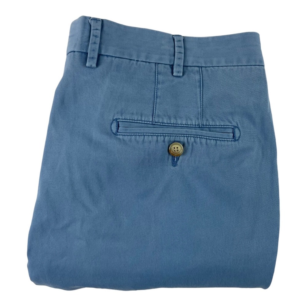 Peter Millar Blue Vintage Faded Wash Mens Chino Pants 34x28 Pima Cotton